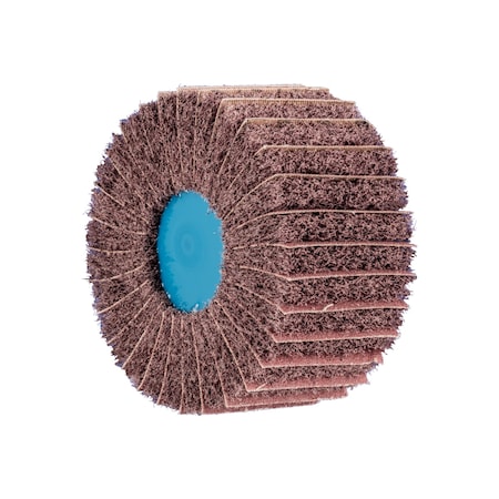 Pferd 4" x 4" POLINOX Non-Woven Finishing Drum - 5/8-11 Thread, PNZ, A/O 100 Grit 43013